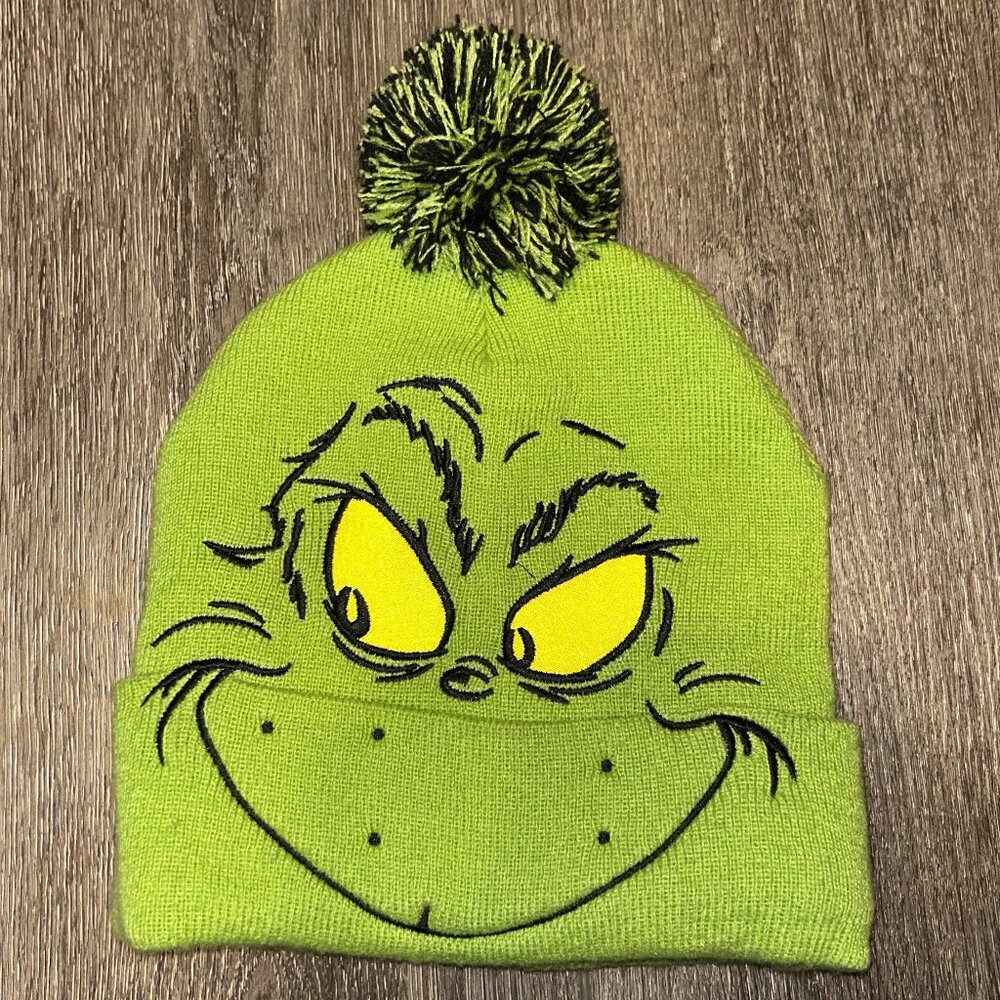 DR SEUSS THE GRINCH STOLE CHRISTMAS CUFFED YOUTH KNIT CHARACTER HAT / BEANIE